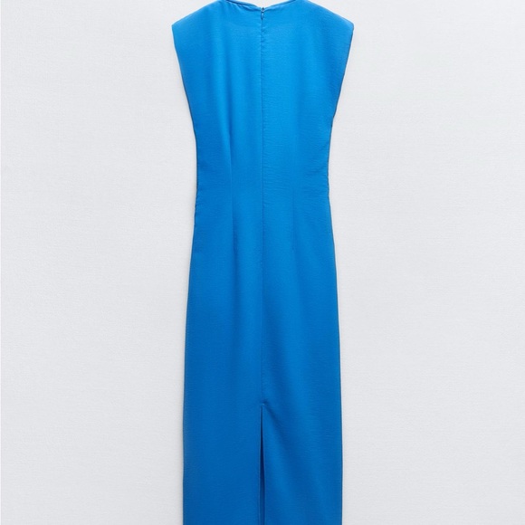 ZARA! CREPE DRESS WITH NECKLINE APPLIQUÉ - Picture 3 of 5